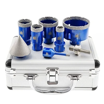 Afbeelding van BRSCHNITT Diamantboor voor tegels, 6/20/30/35/50/68, diamantgatenzaag met diamantschuinboor van 50 mm, een adapter porselein, graniet, marmer, droogboren