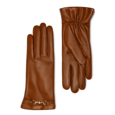 Afbeelding van Isabel Bernard Honoré Eleanor cognac leren handschoenen van geitenleer voor dames