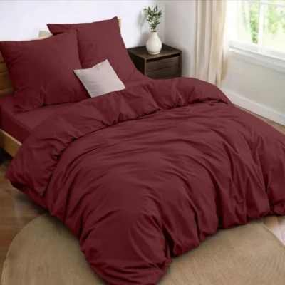 Afbeelding van Dreamzie Beddengoed 160 x 200 cm, 4 delig, dekbedovertrek 240 220 hoeslaken met 2 kussenslopen 65 100 draden/cm², microvezel, Oeko Tex