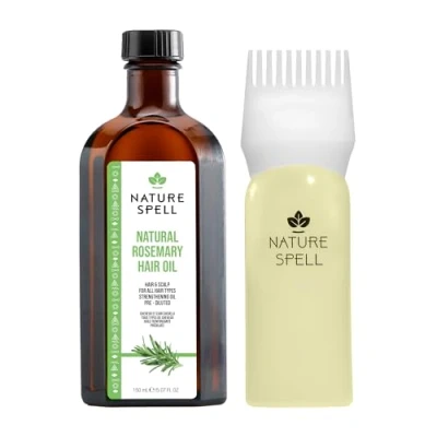 Image de Nature Spell huile de romarin pour cheveux et cuir chevelu avec applicateur d&#039;huile capillaire, la croissance des cheveux, soin secs abîmés 150 ml