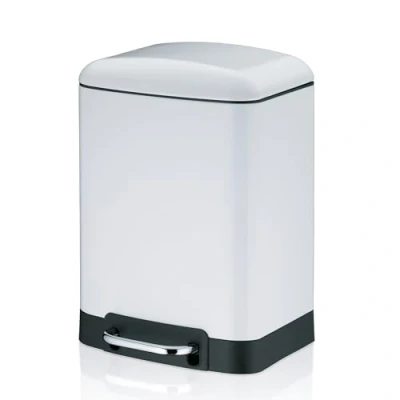 Afbeelding van Afvalemmer RVS Wit, 6 L Kela Davino
