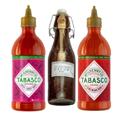 Afbeelding van Tabasco Sriracha 300 ml en Sweet &amp; Spicy 256 Silphium Garum X met Mexicaanse chili 280