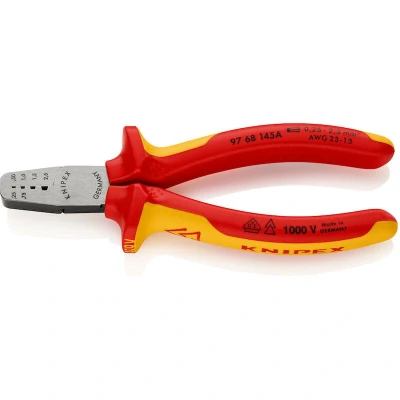 Image de KNIPEX 97 68 145 A pince à sertir pour embouts isolés avec branches plusieurs composants, testée VDE mm