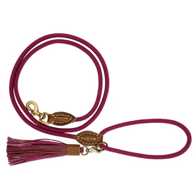 Afbeelding van Dwam Looplijn Bonnie Touw Bordeaux Hondenriem 155x1 cm