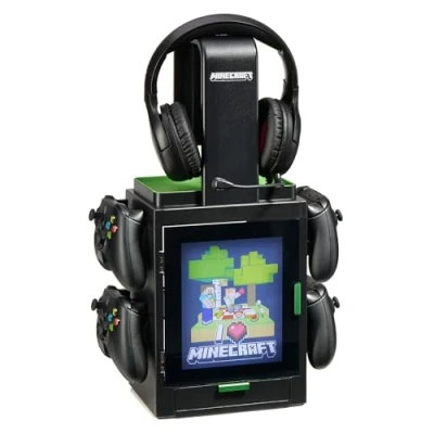 Afbeelding van Numskull Minecraft Light Geïnspireerde Gaming Locker voor 4 Controllers 10 Games 1 Headset