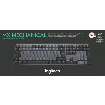 Afbeelding van Logitech Keyboard MX Mechanisch, Draadloos, Bout, Bluetooth Verlicht, Lineair, Batterij, DE, grafiet, Zakelijk