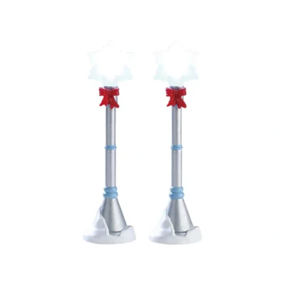 Afbeelding van Snowflake lamp post set of 2 b/o 4.5v LEMAX