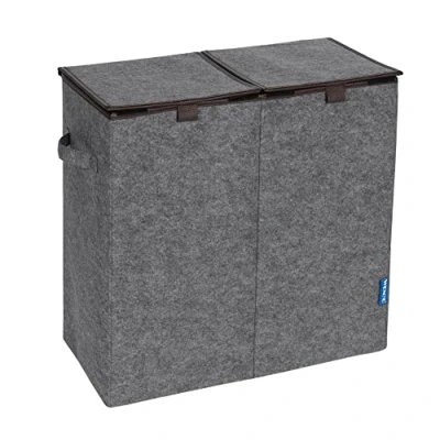 Afbeelding van Wenko Duo Wasmand Felt Grijs 82 Liter