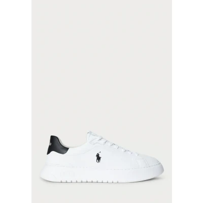 Afbeelding van Polo Ralph Lauren Rlite Court Tumbled Leather Sneaker Sneakers laag, Heren, Maat: 40, White/black Schoenen
