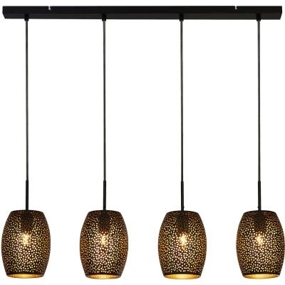 Afbeelding van Laser hanglamp, zwart, metaal, 4 lamps, E27