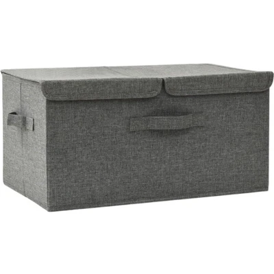Afbeelding van Opbergbox 50x30x25 cm stof antracietkleurig