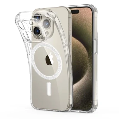 Afbeelding van ESR Beschermhoes voor iPhone 15 Pro, compatibel met MagSafe, bescherming in militaire kwaliteit, vergelingsbestendig, krasbestendige achterkant, magnetische telefoonhoes Pro