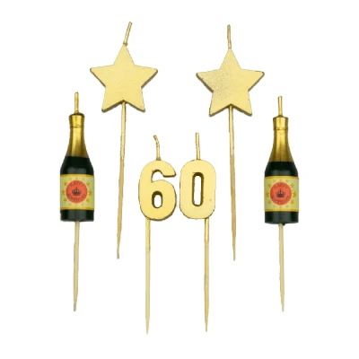 Afbeelding van Party kaarsjes 60 jaar 10 cm