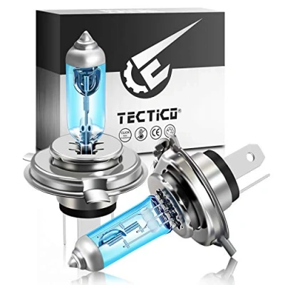 Afbeelding van TECTICO H4 P43t Halogeen Koplamp 12V 60/55W Warm Wit +130% Super Helder Auto Motorfiets Mistlamp Upgrade Lamp, 2 Stuks