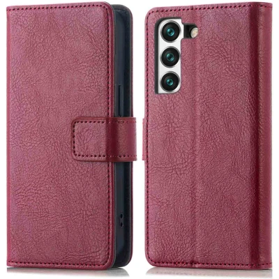 Afbeelding van imoshion Hoesje Geschikt voor Samsung Galaxy S22 Met Pasjeshouder Luxe Bookcase donkerrood