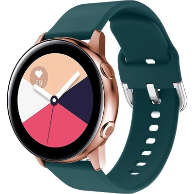 Afbeelding van iMoshion bandje Geschikt voor Samsung Galaxy Watch Active 2 (44mm) / (40mm) (42mm) 40 mm 3 41mm Siliconen Donkergroen