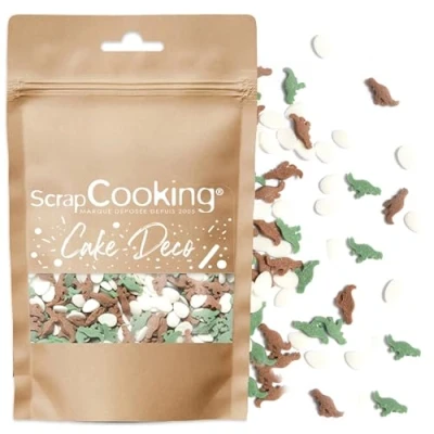 Image de scrapcooking Décors Sucrés Dinosaures 55 g Décorations Alimentaires Dinos pour Pâtisserie, Desserts, Gâteaux, Biscuits, Cupcakes, Anniversaires 100% Comestibles Cake Design 7429