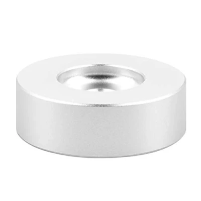 Afbeelding van kwmobile 45RPM aluminium platen adapter Middenadapter voor 7 singles Platenspeler adaptor vinyl LP’s Draaitafeladapter