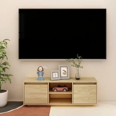 Afbeelding van Tv meubel 110x30x40 cm massief grenenhout
