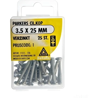 Afbeelding van Deltafix Parkers Cilinderkop Verzinkt 3.5 x 25mm 25 Stuks