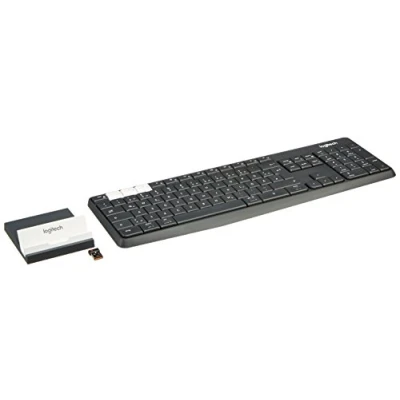 Afbeelding van Logitech K375s Draadloos toetsenbord en smartphonehouder, Bluetooth verbinding 2,4 GHz verbinding, multi apparaatfunctie eenvoudige schakelaar, PC/Mac/tablet/smartphone, lay out