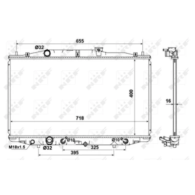 Afbeelding van NRF 53970 Radiateur Aluminium 718 400 16 Met aanbouwdelen Koelribben gesoldeerd HONDA: Accord 7 Limousine