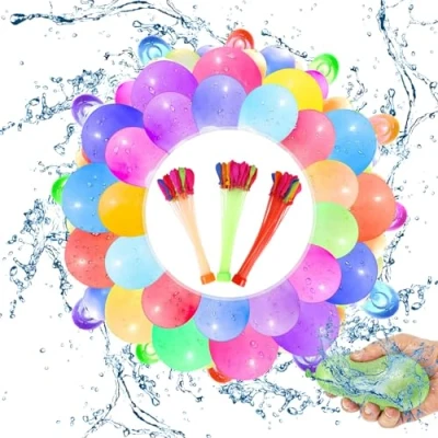 Afbeelding van 444 stuks herbruikbare waterbommen uit één stuk zelfsluitende waterballonnen voor waterpark kleurrijke ballonnen verjaardagsfeest strandfeest buitenspel