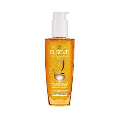 Image de l’oréalparis Elsève Huile Extraordinaire Coco Soin sans Rinçage Nutrition Haute Légèreté Cheveux Normaux à Secs 100 ml