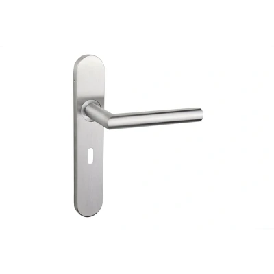 Afbeelding van Lavuzo deurkruk Mantua RVS met afgerond schild SL56 Per set Deurklink
