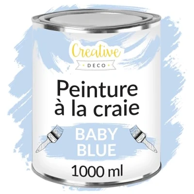 Afbeelding van Creative Deco 1000 ml Blauw Krijt Verf Mat en Wasbaar Perfect voor Renovatie, Decoratie Decoupage van Meubels Egen Gradient Effect Mogelijk