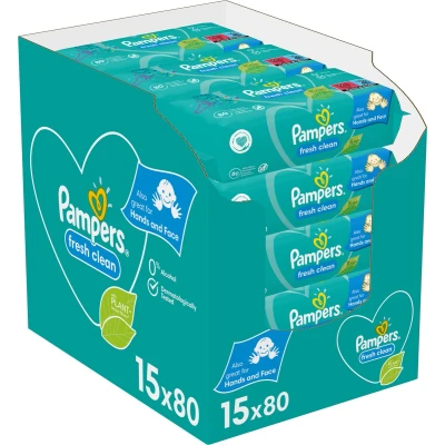 Afbeelding van Pampers Fresh Clean Billendoekjes 1200 doekjes 15 x 80