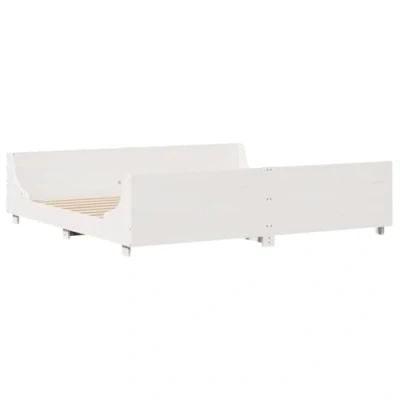 Afbeelding van vidaXL Bedframe zonder matras massief grenenhout wit 180x200 cm