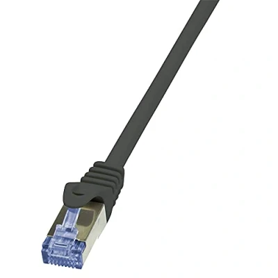 Afbeelding van LogiLink CQ3093S RJ45 Netwerkkabel, patchkabel CAT 6A S/FTP 10.00 m Zwart Vlambestendig, Snagless 1 stuk(s)