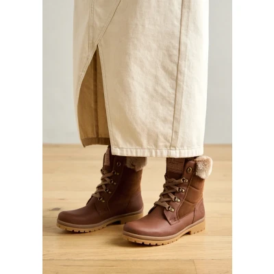 Afbeelding van Panama Jack Tuscani Veterboots, Dames, Maat: 36, Bark Leer en textiel