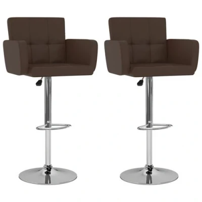Image de vidaXL Tabourets de bar lot 2 marron similicuir323656
