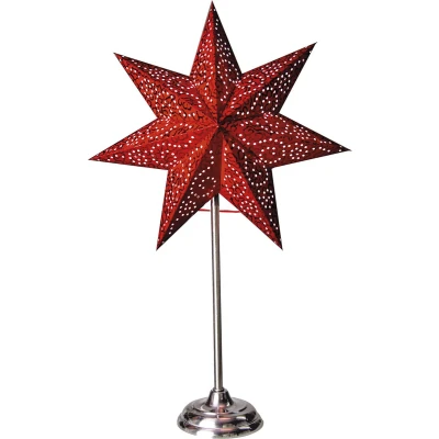 Afbeelding van Staande ster Antique, metaal/papier, rood