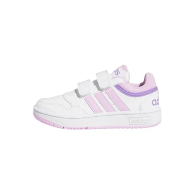 Image de Adidas Hoops Lifestyle Basketball Hook and Loop Mixte enfant Baskets, Ftwr White/Bliss Lilac/Violet Fusion, 30 EU