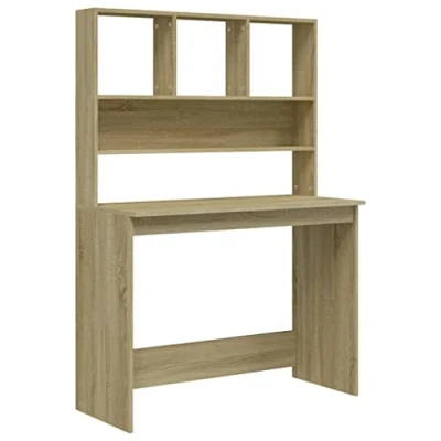 Image de vidaXL Bureau avec étagères Chêne sonoma 102x45x148 cm823003