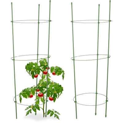 Afbeelding van Relaxdays 12x plantensteun tomaten klimplantensteun tomatentoren tomatensteun