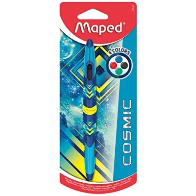 Afbeelding van Maped 4 kleuren Twin Tip Tatoo Cosmic Teens balpen Dubbele punt pennen in 1 Medium punten mm Blauw