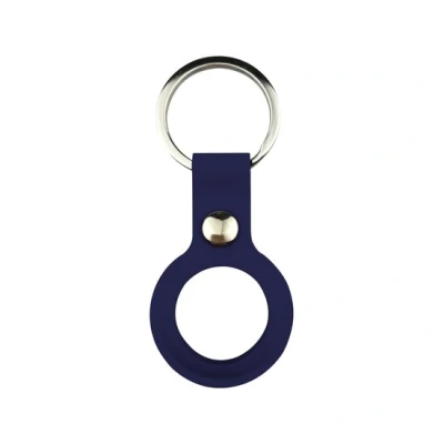Afbeelding van AirTag case liquid series siliconen hoesje met ring donkerblauw