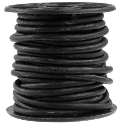 Afbeelding van DQ Leer (1 mm) Vintage Black (10 Meter)
