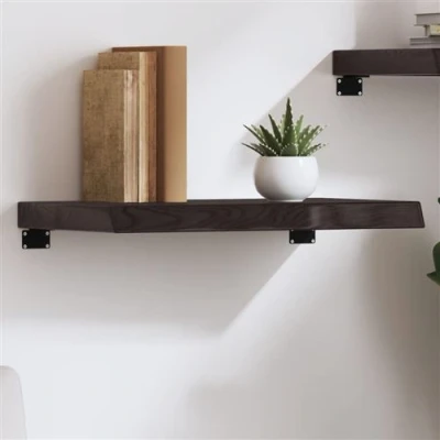 Afbeelding van Wandschap 60x30x6 cm behandeld massief eikenhout donkergrijs