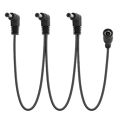 Afbeelding van GELRHONR Daisy Chain stroomkabel 1 3 weg splitter voor gitaareffectpedaal DC5521 9V 2A rechte hoek