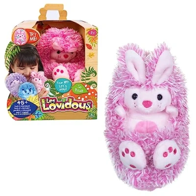 Afbeelding van LES LOVIDOUS, Pluche dier 17 cm, interactief en elektronisch, konijn, speelgoed voor kinderen vanaf 3 jaar, GIOCHI PREZIOSI, CUR004
