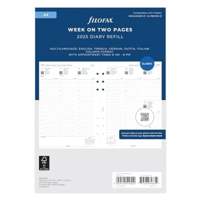 Afbeelding van Filofax Weekplanner 2025 in 5 talen A5