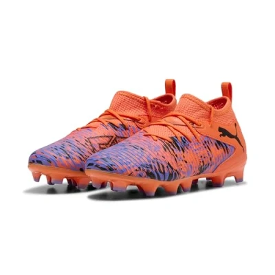 Afbeelding van Puma Future 8 Match Creativity FG/AG JR Unisex Voetbalschoenen met kunststof noppen voor kinderen, Maat: 29, Orange poppy/black/poison pink