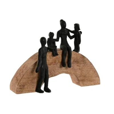 Afbeelding van Decoratieve figuren Home ESPRIT Bruin Zwart Familie 26,5 x 9 20 cm