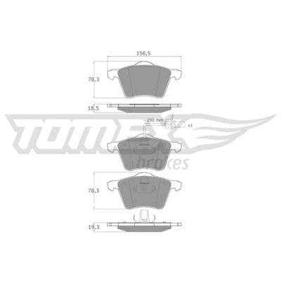 Afbeelding van TOMEX brakes TX 13 58 Remblokkenset Vooras Incl. slijtage waarschuwingscontact VOLKSWAGEN: Sharan I, VAN, SEAT: Alhambra I