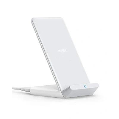 Afbeelding van Anker Draadloze oplader, PowerWave Stand, Qi gecertificeerd voor iPhone 12, 12 Mini, Pro Max, SE, 11, 11 Pro, XR, Xs 10W snel opladen Galaxy S20 S10 S9 S8, Note 10 (geen AC adapter)